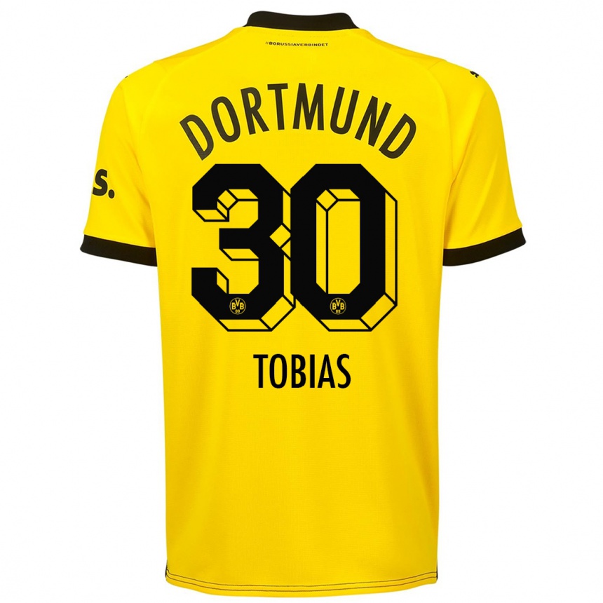 Niño Fútbol Camiseta Vogt Tobias #30 Amarillo 1ª Equipación 2023/24