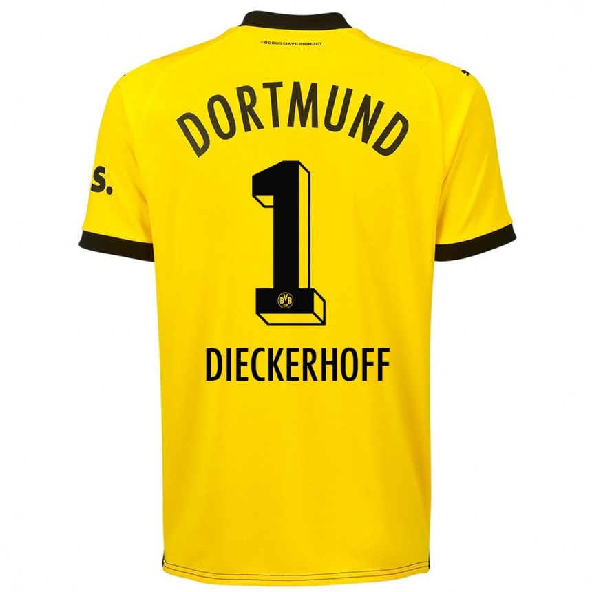 Niño Fútbol Camiseta Max Dieckerhoff #1 Amarillo 1ª Equipación 2023/24