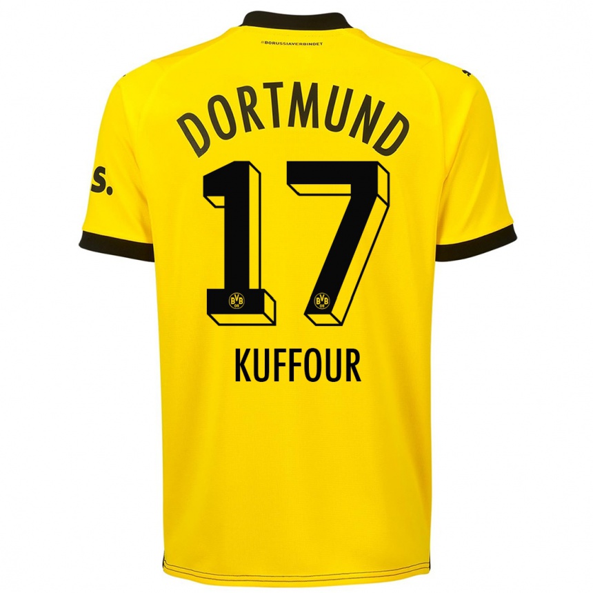 Niño Fútbol Camiseta Lloyd-Addo Kuffour #17 Amarillo 1ª Equipación 2023/24