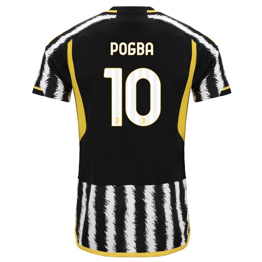 Niño Fútbol Camiseta Paul Pogba #10 Blanco Negro 1ª Equipación 2023/24