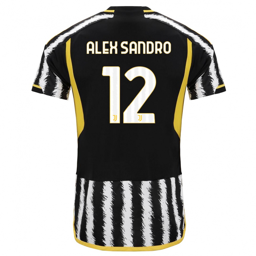 Niño Fútbol Camiseta Alex Sandro #12 Blanco Negro 1ª Equipación 2023/24