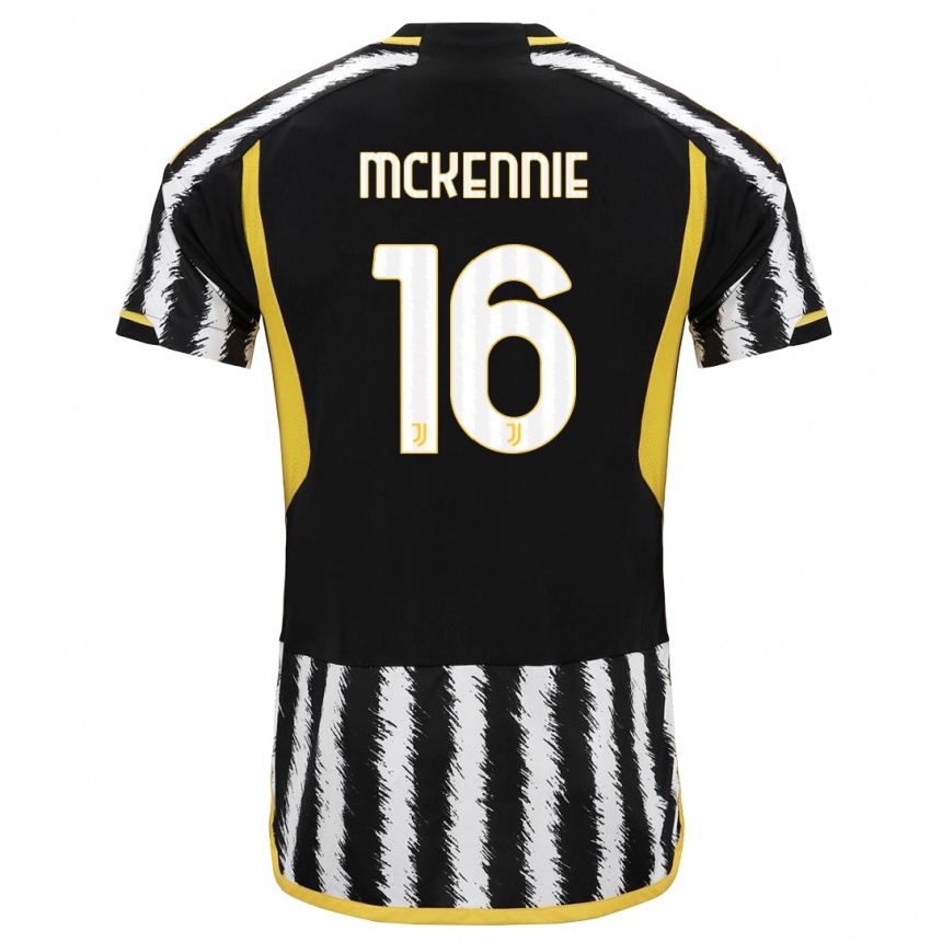 Niño Fútbol Camiseta Weston Mckennie #16 Blanco Negro 1ª Equipación 2023/24