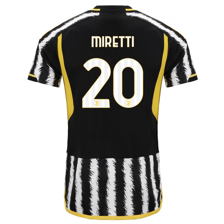 Niño Fútbol Camiseta Fabio Miretti #20 Blanco Negro 1ª Equipación 2023/24