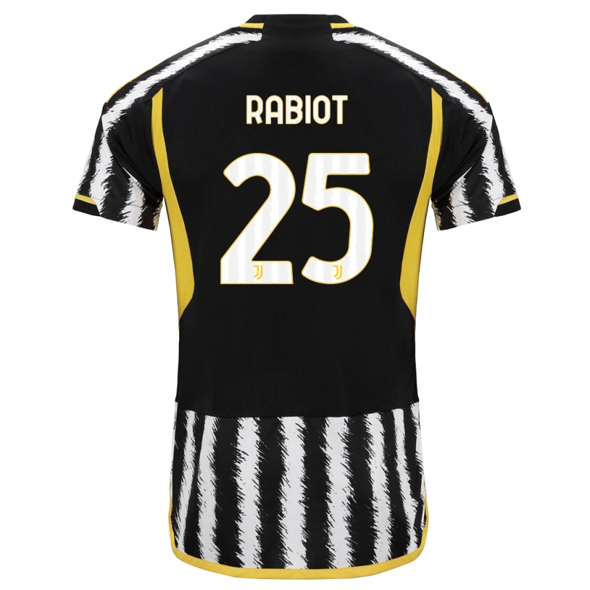 Niño Fútbol Camiseta Adrien Rabiot #25 Blanco Negro 1ª Equipación 2023/24