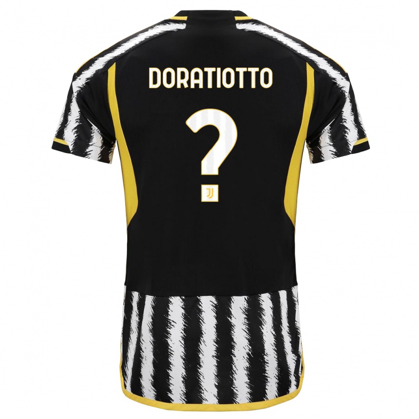 Niño Fútbol Camiseta Giulio Doratiotto #0 Blanco Negro 1ª Equipación 2023/24