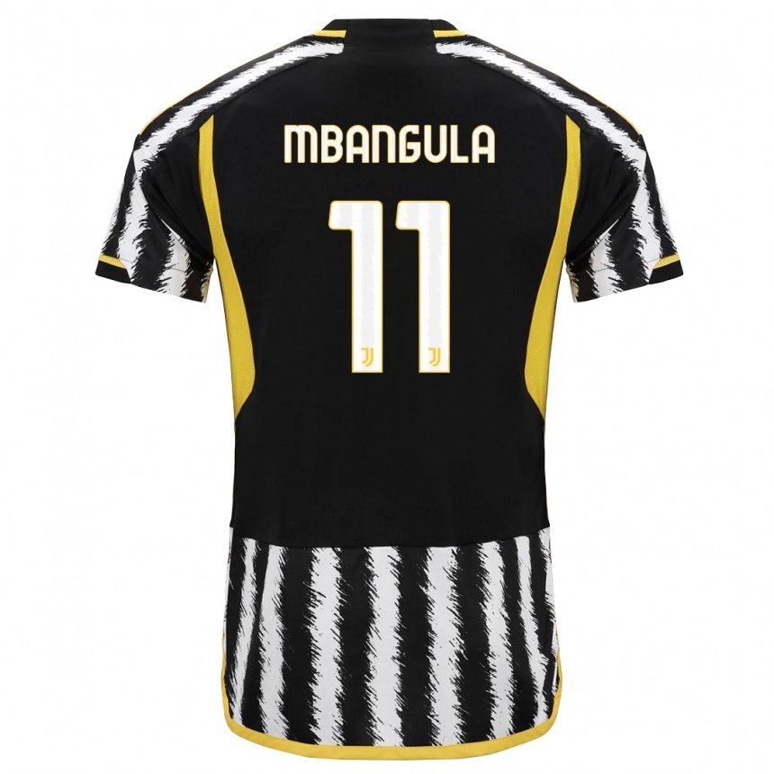 Niño Fútbol Camiseta Samuel Mbangula #11 Blanco Negro 1ª Equipación 2023/24