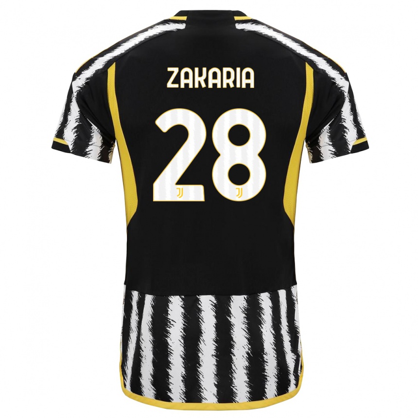 Niño Fútbol Camiseta Denis Zakaria #28 Blanco Negro 1ª Equipación 2023/24