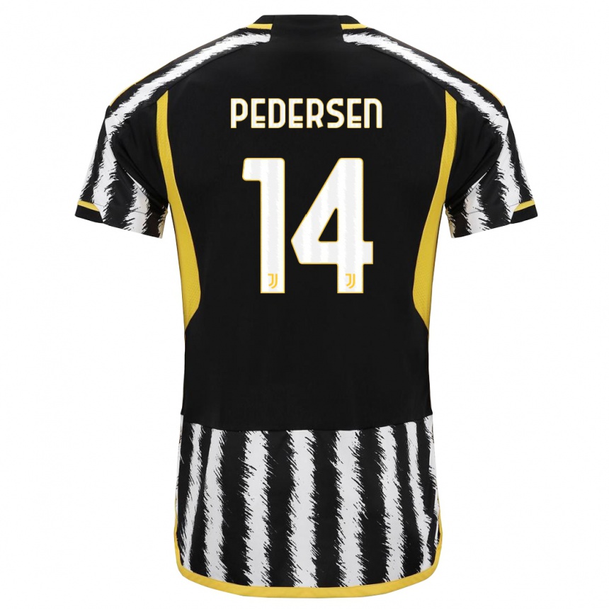 Niño Fútbol Camiseta Sofie Junge Pedersen #14 Blanco Negro 1ª Equipación 2023/24