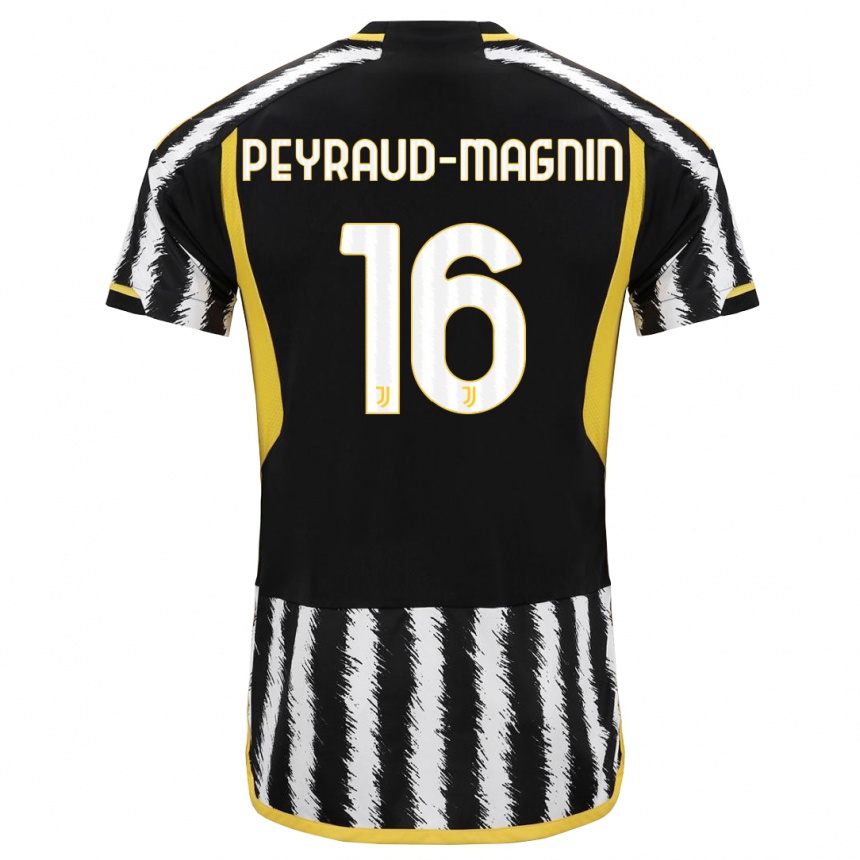 Niño Fútbol Camiseta Pauline Peyraud-Magnin #16 Blanco Negro 1ª Equipación 2023/24