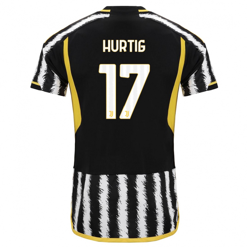 Niño Fútbol Camiseta Lina Hurtig #17 Blanco Negro 1ª Equipación 2023/24