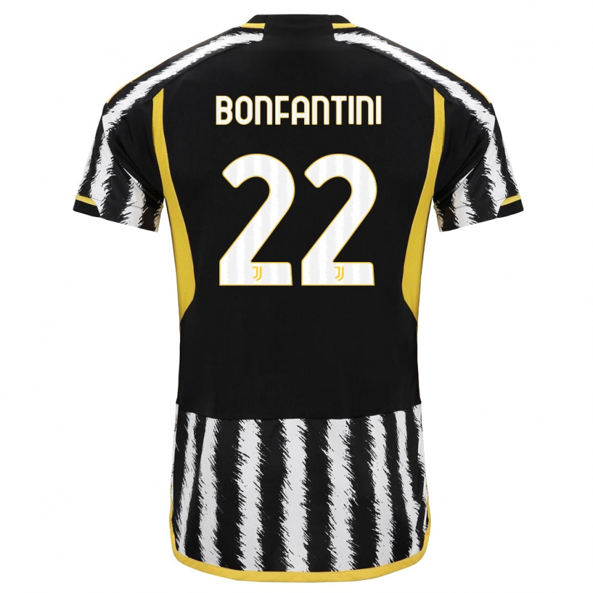 Niño Fútbol Camiseta Agnese Bonfantini #22 Blanco Negro 1ª Equipación 2023/24