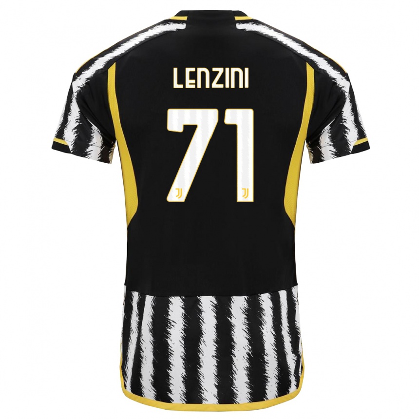 Niño Fútbol Camiseta Martina Lenzini #71 Blanco Negro 1ª Equipación 2023/24