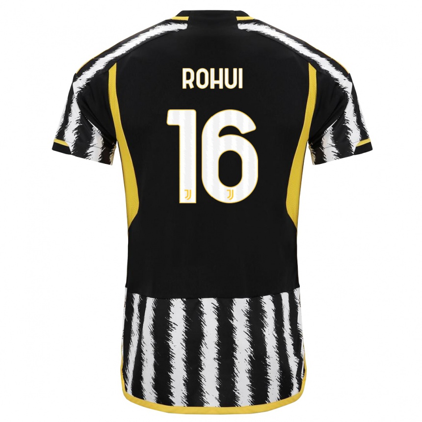 Niño Fútbol Camiseta Jonas Rohui #16 Blanco Negro 1ª Equipación 2023/24