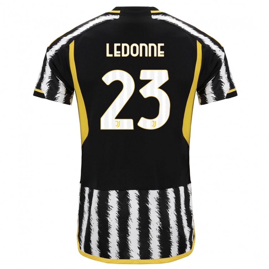 Niño Fútbol Camiseta Nicolo Ledonne #23 Blanco Negro 1ª Equipación 2023/24