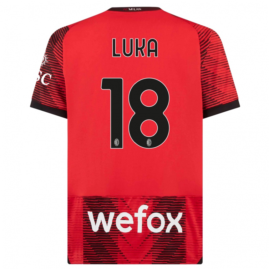 Niño Fútbol Camiseta Luka Romero #18 Negro Rojo 1ª Equipación 2023/24