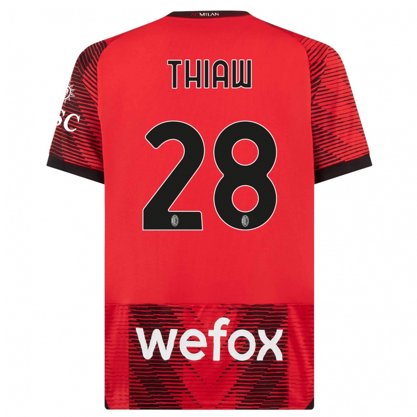 Niño Fútbol Camiseta Malick Thiaw #28 Negro Rojo 1ª Equipación 2023/24