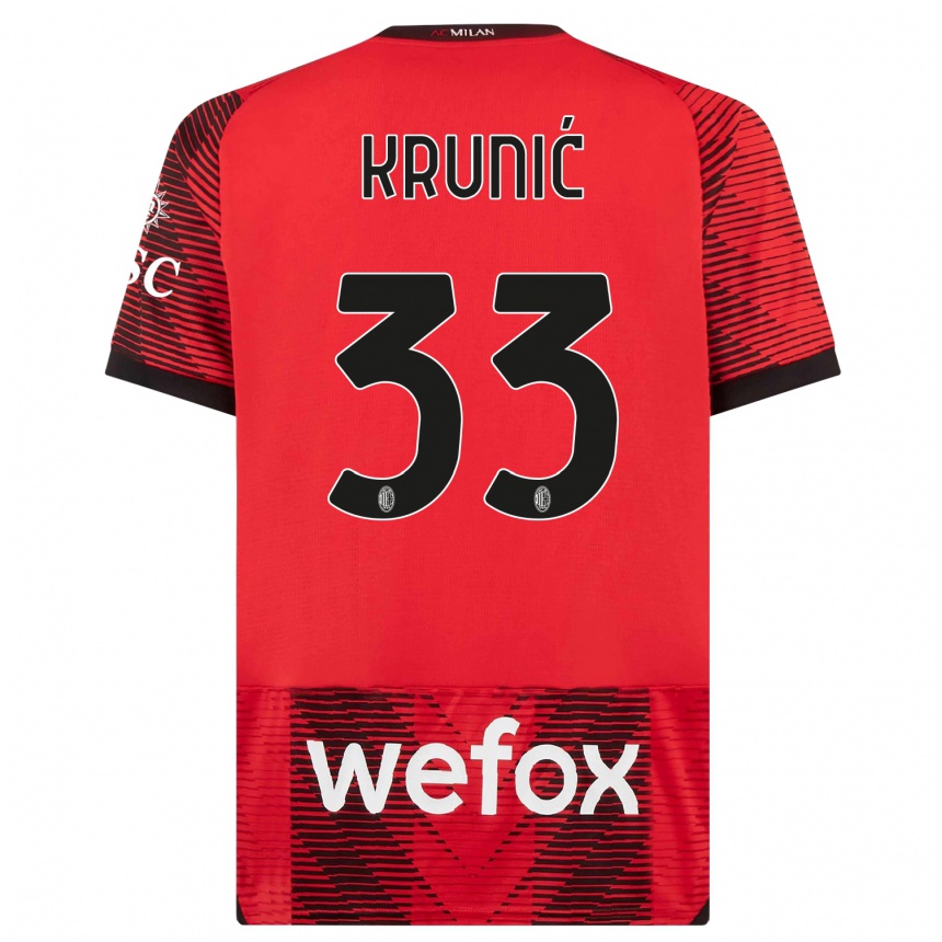 Niño Fútbol Camiseta Rade Krunic #33 Negro Rojo 1ª Equipación 2023/24