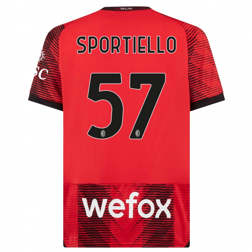 Niño Fútbol Camiseta Marco Sportiello #57 Negro Rojo 1ª Equipación 2023/24