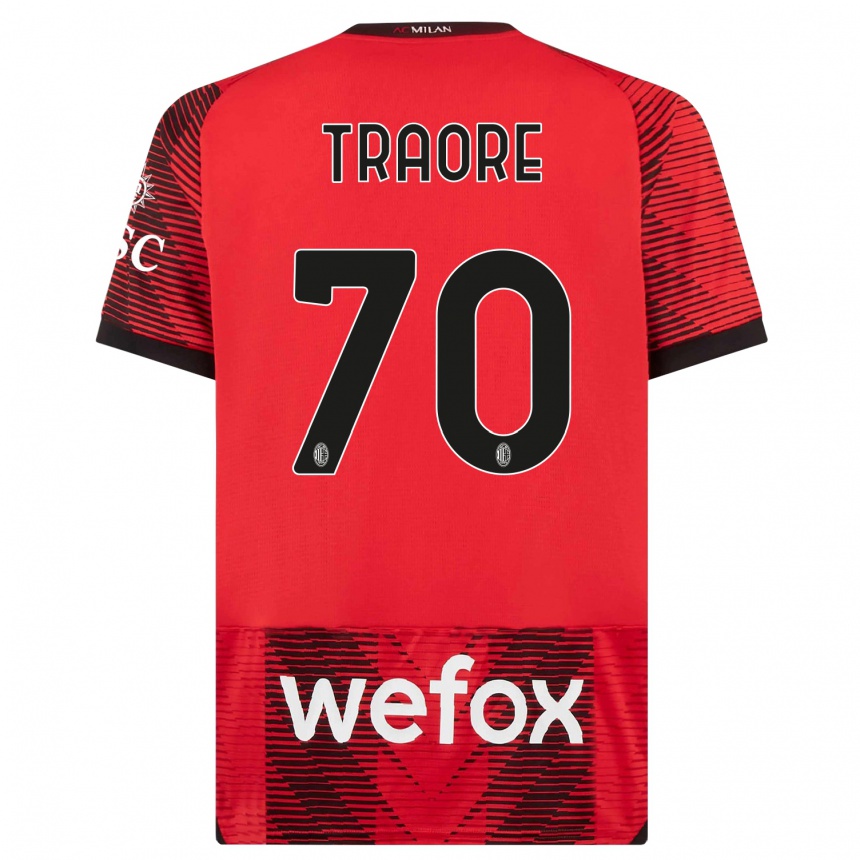 Niño Fútbol Camiseta Chaka Traore #70 Negro Rojo 1ª Equipación 2023/24