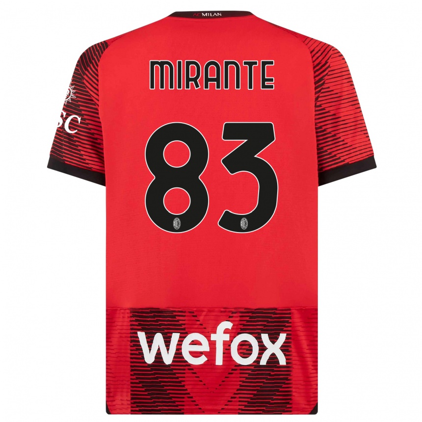 Niño Fútbol Camiseta Antonio Mirante #83 Negro Rojo 1ª Equipación 2023/24