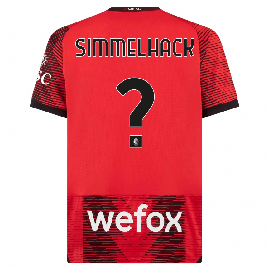 Niño Fútbol Camiseta Alexander Simmelhack #0 Negro Rojo 1ª Equipación 2023/24