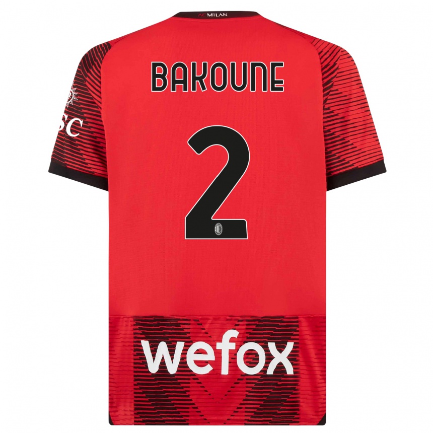 Niño Fútbol Camiseta Adam Bakoune #2 Negro Rojo 1ª Equipación 2023/24