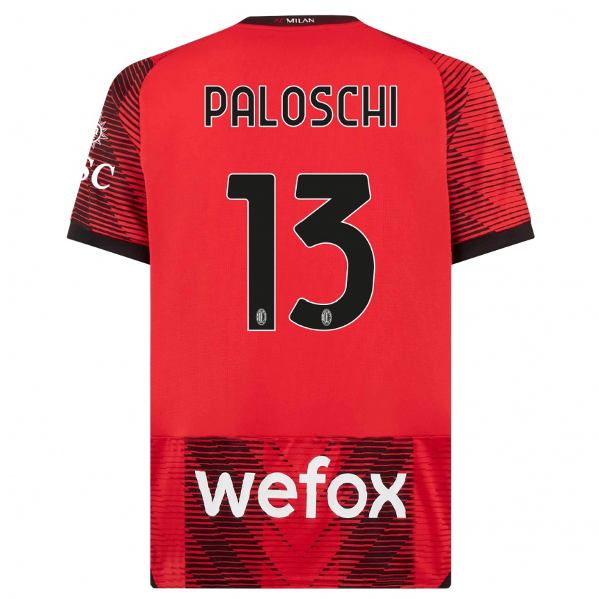 Niño Fútbol Camiseta Dorian Paloschi #13 Negro Rojo 1ª Equipación 2023/24