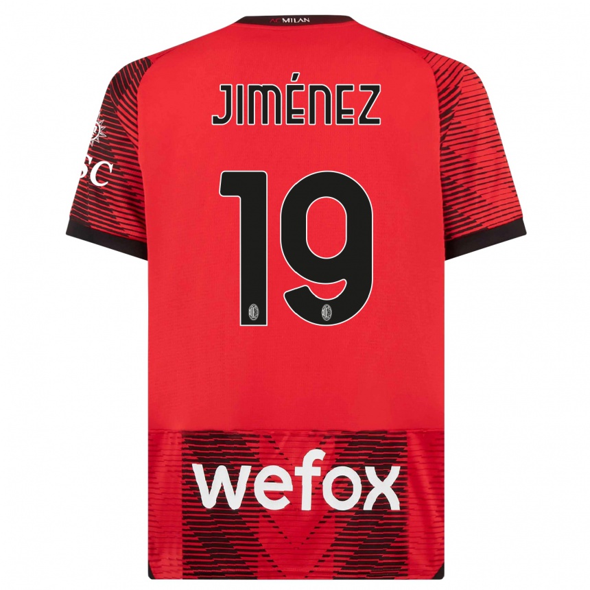 Niño Fútbol Camiseta Álex Jiménez #19 Negro Rojo 1ª Equipación 2023/24