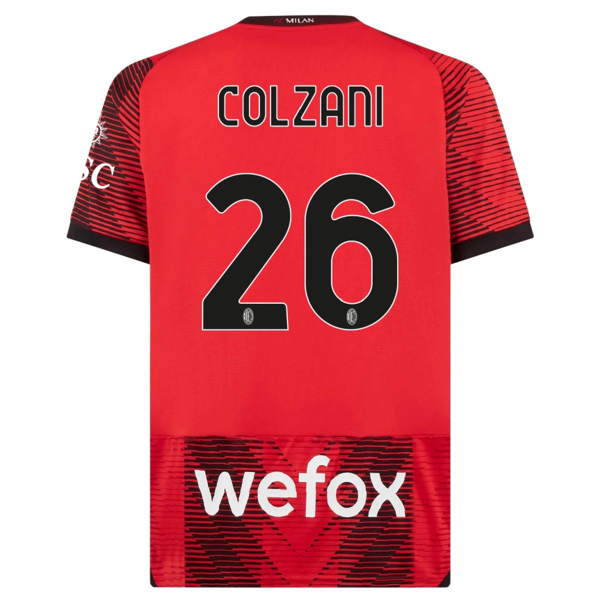 Niño Fútbol Camiseta Edoardo Colzani #26 Negro Rojo 1ª Equipación 2023/24