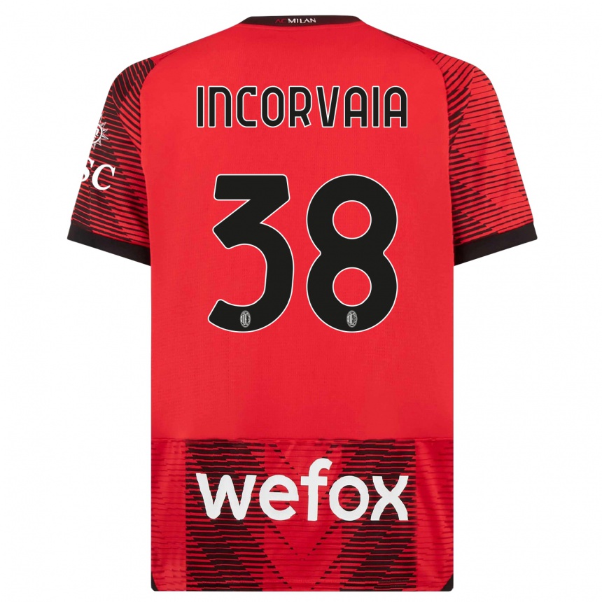 Niño Fútbol Camiseta Giovanni Incorvaia #38 Negro Rojo 1ª Equipación 2023/24