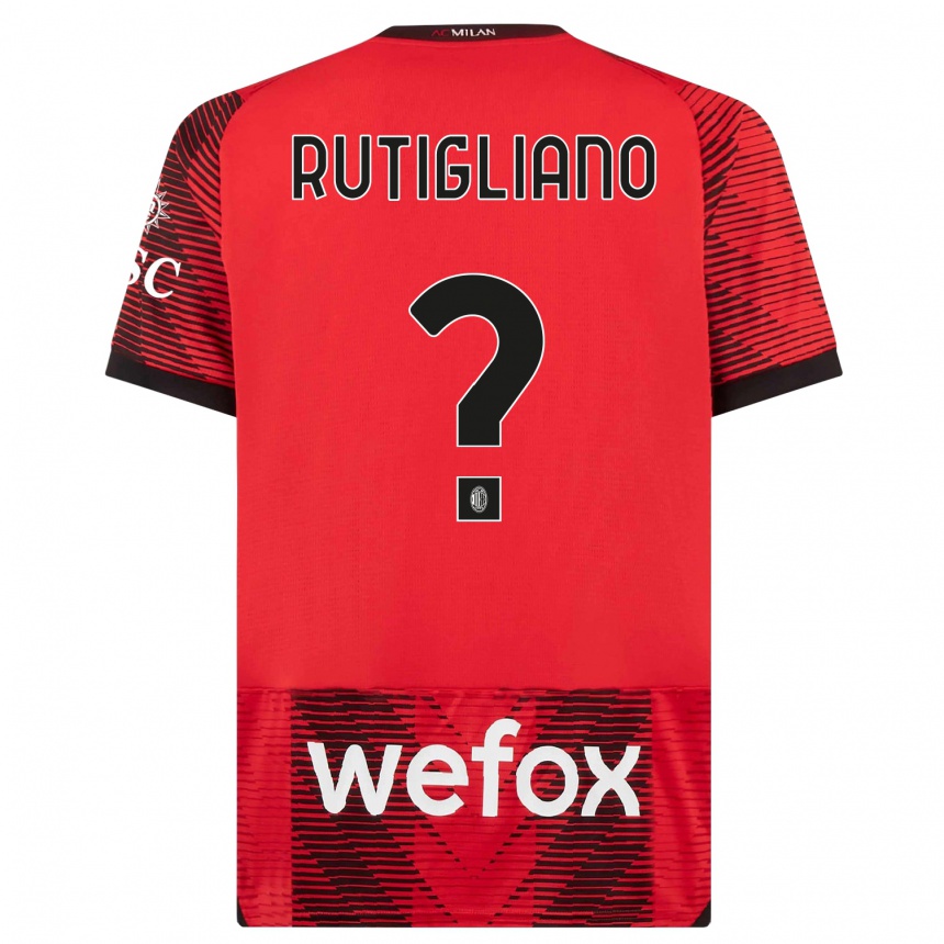 Niño Fútbol Camiseta Samuele Rutigliano #0 Negro Rojo 1ª Equipación 2023/24