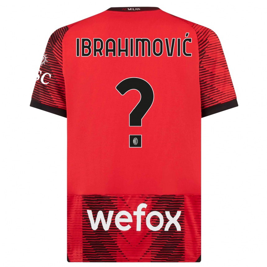 Niño Fútbol Camiseta Maximilian Ibrahimović #0 Negro Rojo 1ª Equipación 2023/24