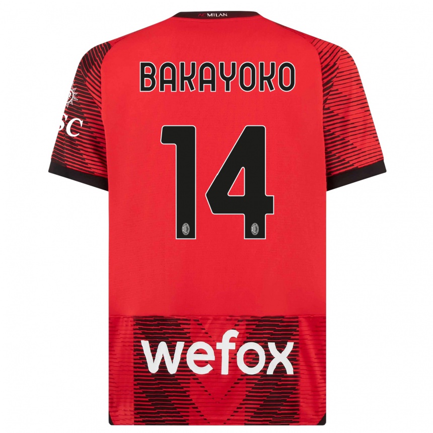 Niño Fútbol Camiseta Tiemoue Bakayoko #14 Negro Rojo 1ª Equipación 2023/24