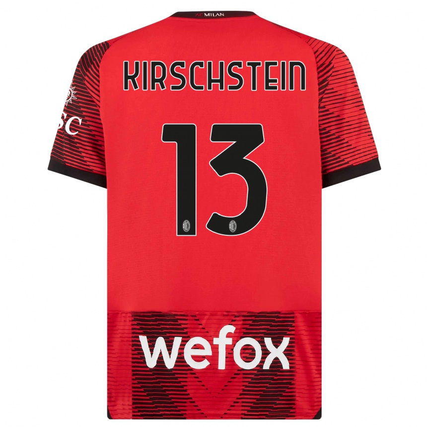 Niño Fútbol Camiseta Merle Kirschstein #13 Negro Rojo 1ª Equipación 2023/24