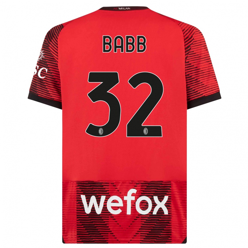 Niño Fútbol Camiseta Selena Delia Babb #32 Negro Rojo 1ª Equipación 2023/24