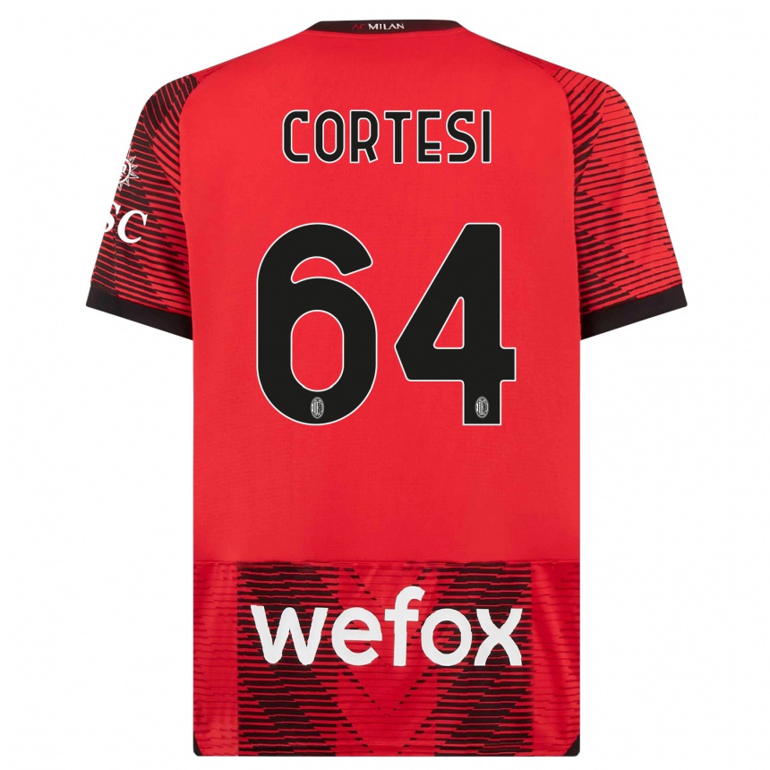 Niño Fútbol Camiseta Selena Cortesi #64 Negro Rojo 1ª Equipación 2023/24