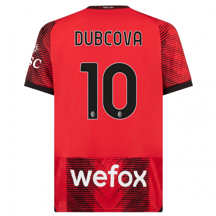 Niño Fútbol Camiseta Kamila Dubcova #10 Negro Rojo 1ª Equipación 2023/24