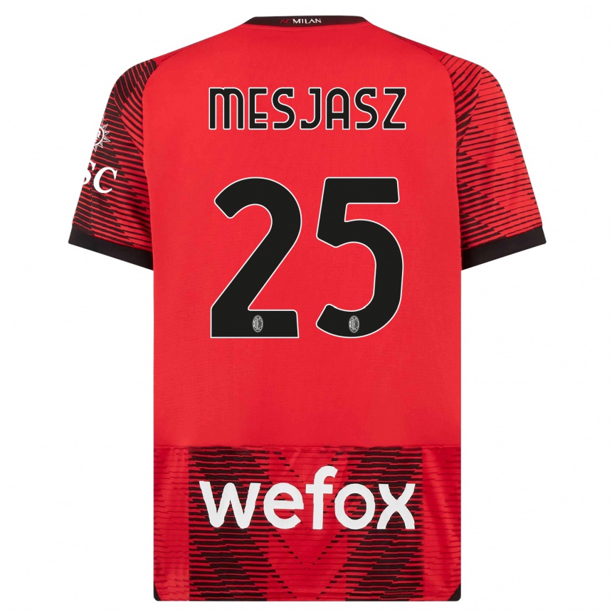 Niño Fútbol Camiseta Malgorzata Mesjasz #25 Negro Rojo 1ª Equipación 2023/24