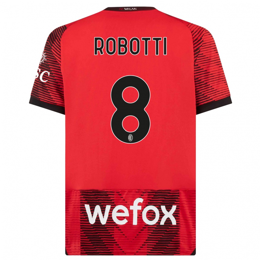 Niño Fútbol Camiseta Giovanni Robotti #8 Negro Rojo 1ª Equipación 2023/24