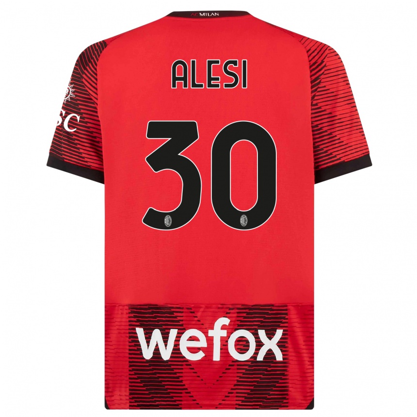 Niño Fútbol Camiseta Gabriele Alesi #30 Negro Rojo 1ª Equipación 2023/24