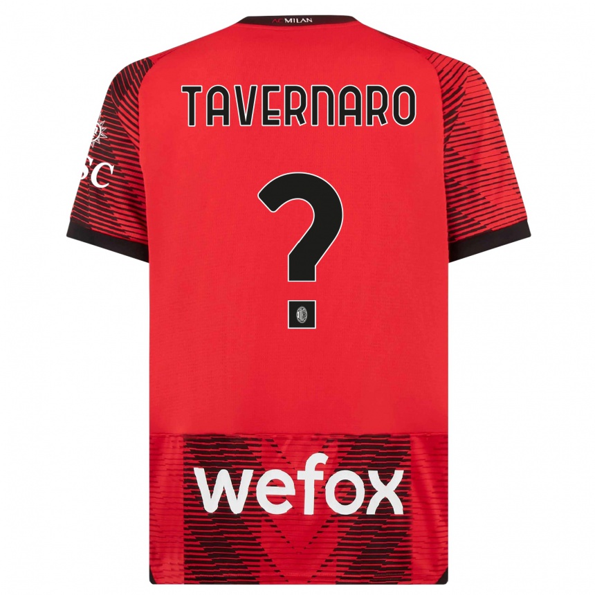 Niño Fútbol Camiseta Federico Tavernaro #0 Negro Rojo 1ª Equipación 2023/24