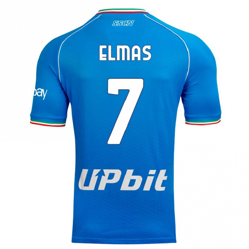 Niño Fútbol Camiseta Eljif Elmas #7 Cielo Azul 1ª Equipación 2023/24