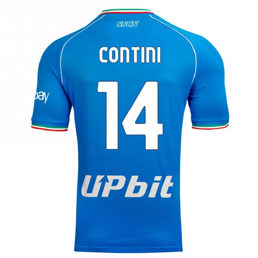 Niño Fútbol Camiseta Nikita Contini #14 Cielo Azul 1ª Equipación 2023/24