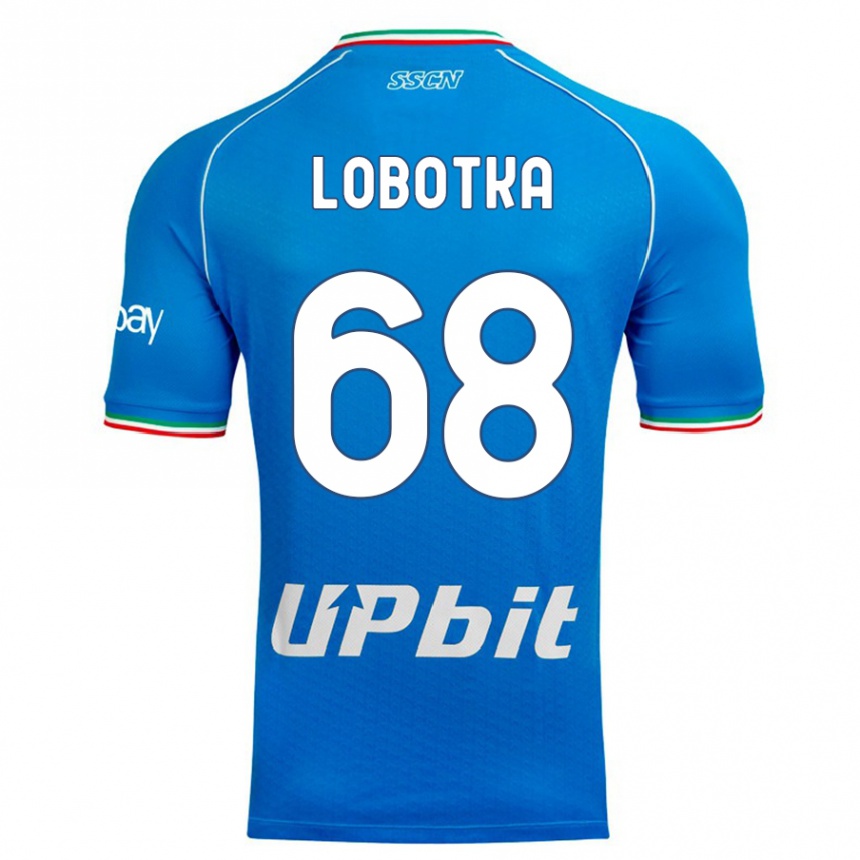 Niño Fútbol Camiseta Stanislav Lobotka #68 Cielo Azul 1ª Equipación 2023/24