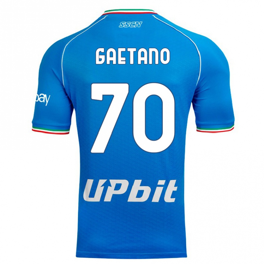 Niño Fútbol Camiseta Gianluca Gaetano #70 Cielo Azul 1ª Equipación 2023/24