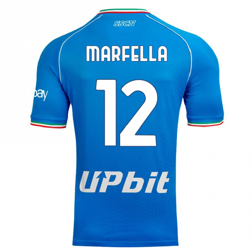 Niño Fútbol Camiseta Davide Marfella #12 Cielo Azul 1ª Equipación 2023/24