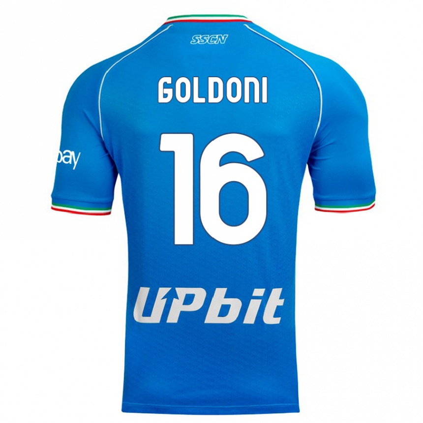 Niño Fútbol Camiseta Eleonora Goldoni #16 Cielo Azul 1ª Equipación 2023/24