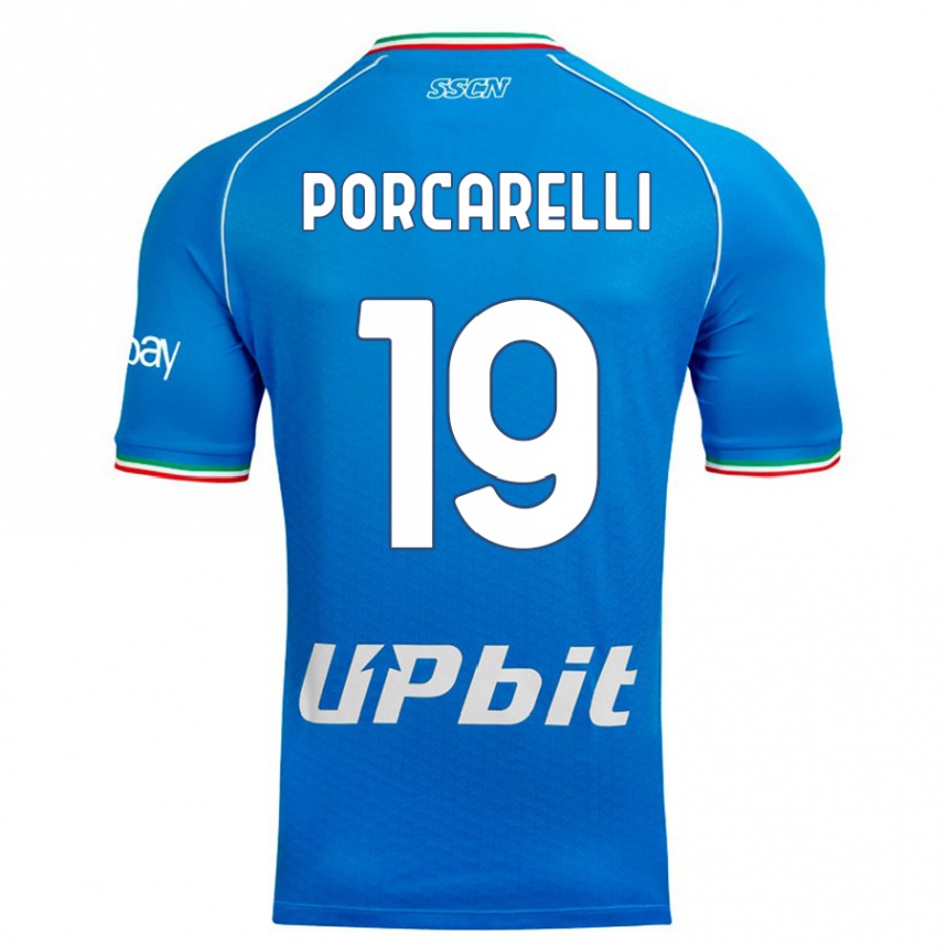 Niño Fútbol Camiseta Maddelena Porcarelli #19 Cielo Azul 1ª Equipación 2023/24