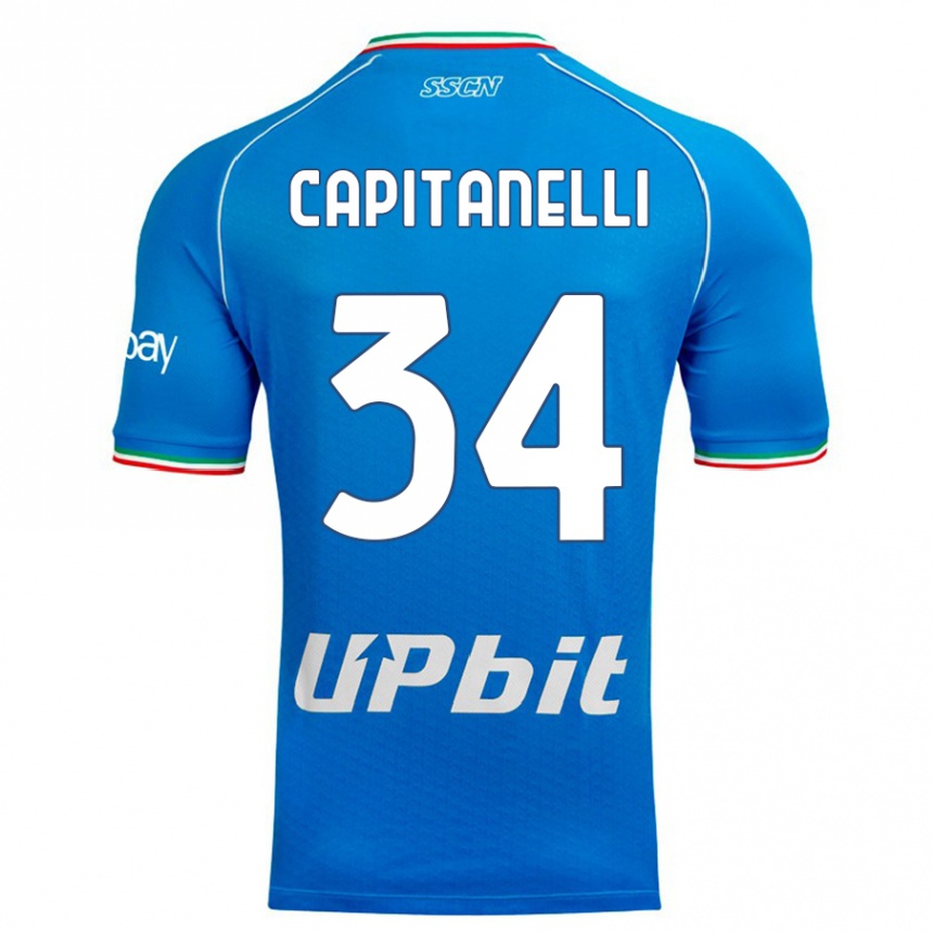 Niño Fútbol Camiseta Ilaria Capitanelli #34 Cielo Azul 1ª Equipación 2023/24