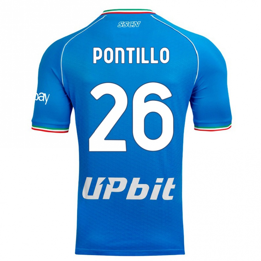 Niño Fútbol Camiseta Pasquale Pontillo #26 Cielo Azul 1ª Equipación 2023/24